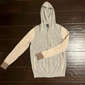 Land's End 100% cashmere colorblock hoodie sweater
